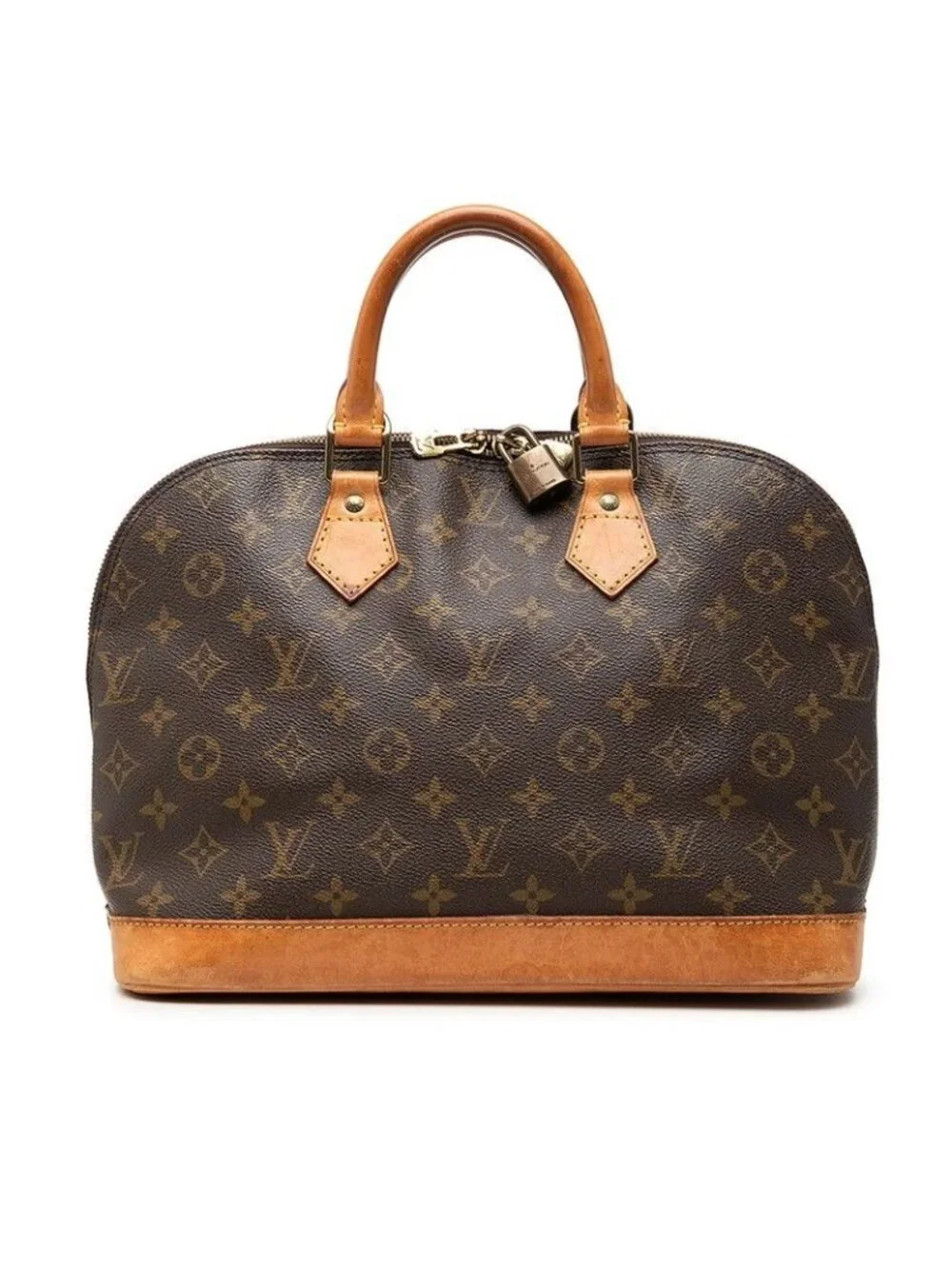 Louis Vuitton Monogram Alma PM Handbag Brown Leather